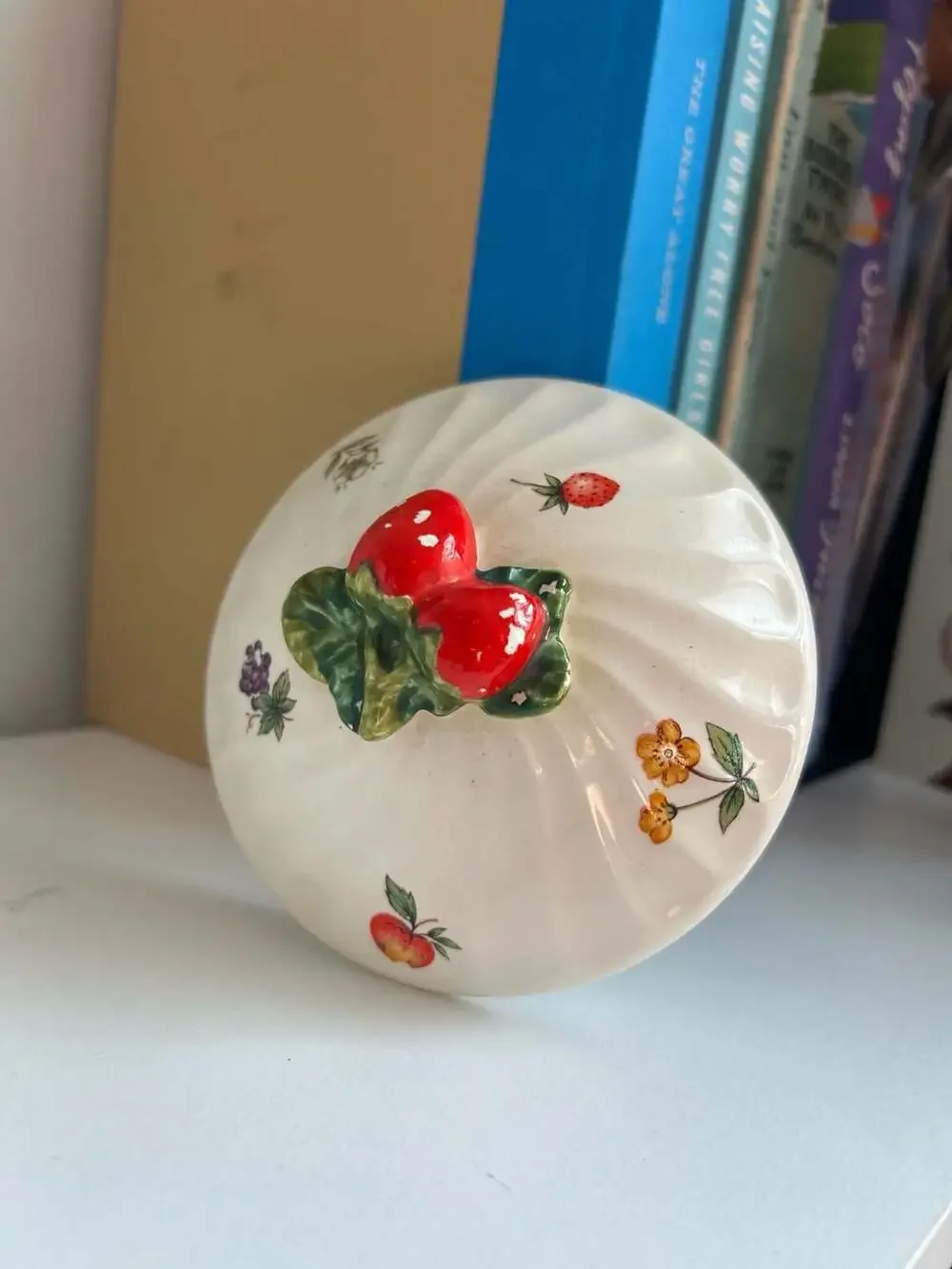 Raintree Petite Fruit Swirl Canister with Strawberry Lid